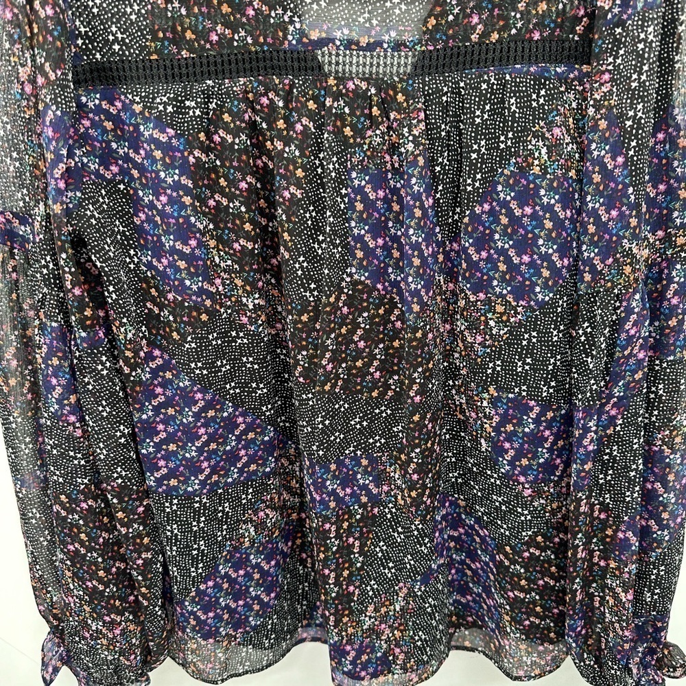 LOST & WANDER Sweet Surrender woman floral lightweight boho peasant top MED - Picture 13 of 14